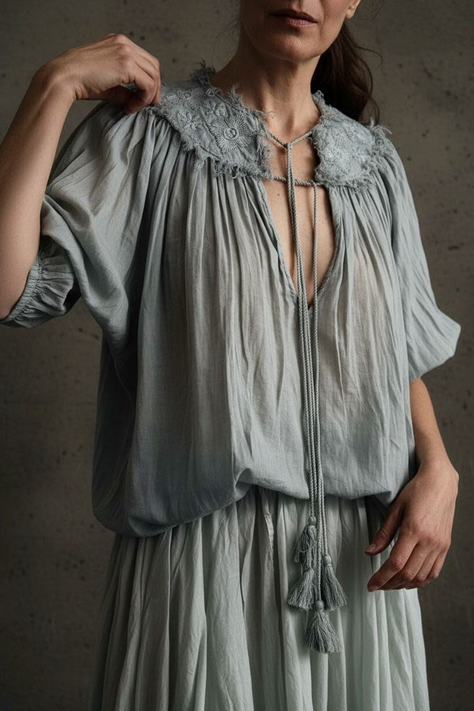 Ophelia Top - Ice Blue