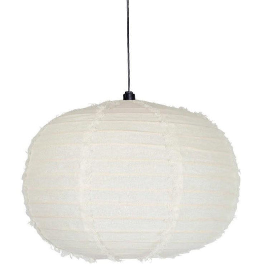 Orb White Linen Pendant Light - Large