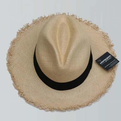 Panama Fray Straw Fedora Hat - Sand