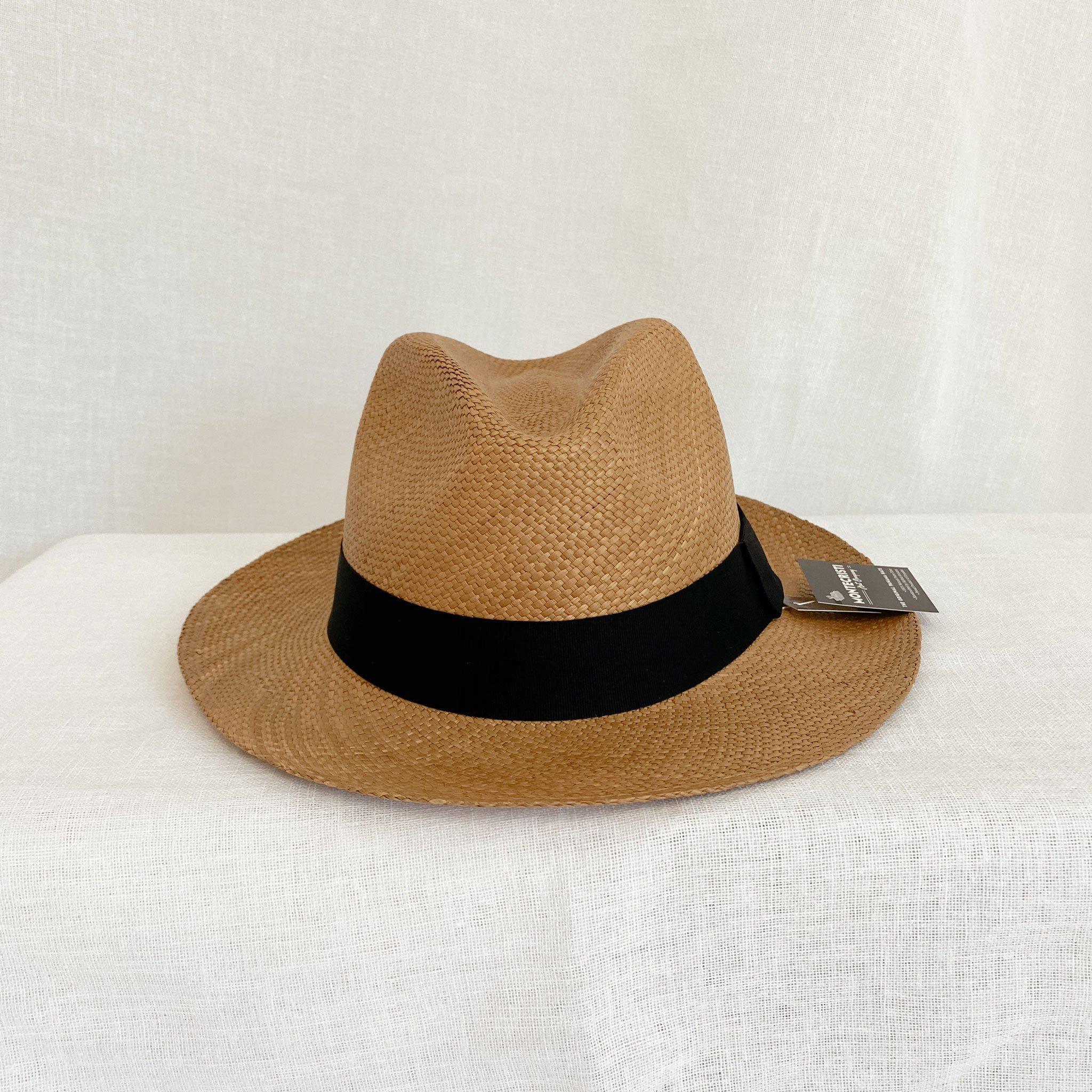 Panama Straw Fedora Hat in Tobacco