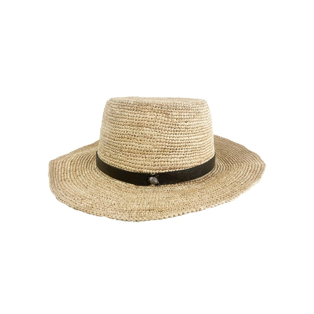 Parkston Hat - Natural/Black Leather