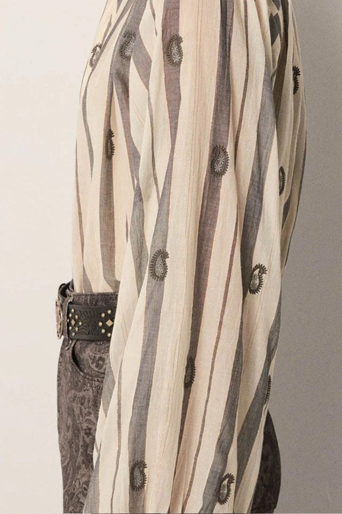 Perla Blouse - Ivory Paisley