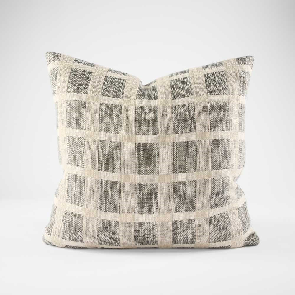 Petra Check Cushion - Natural/White/Blak