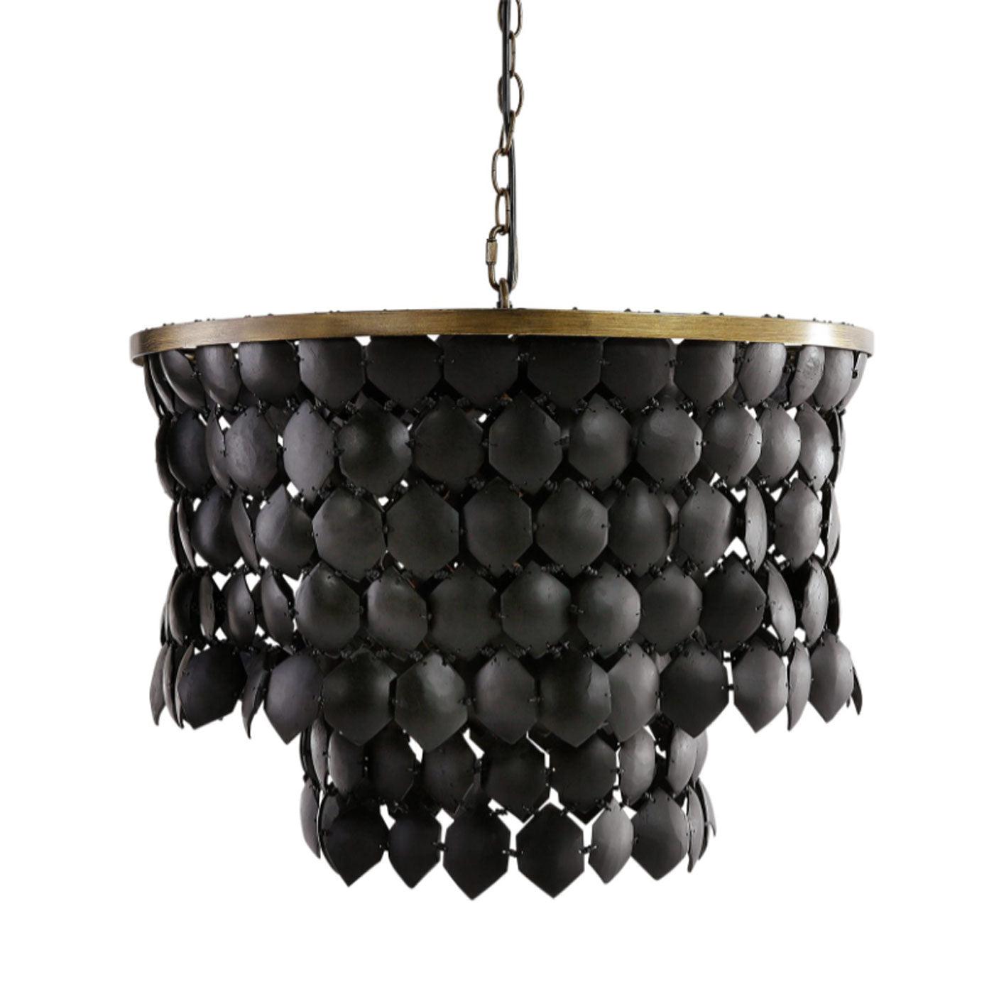 Piatos Coconut Shell Chandelier - Black