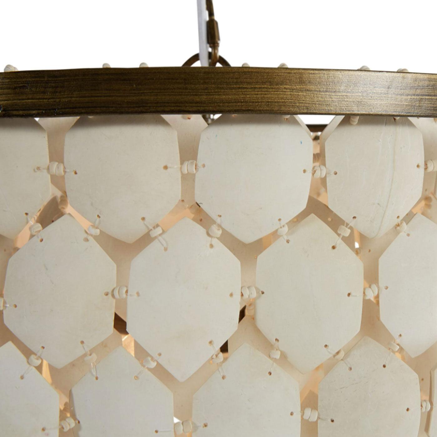 Piatos Coconut Shell Chandelier - White-St Barts