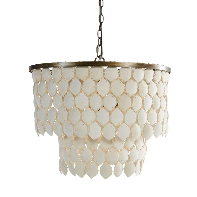 Piatos Coconut Shell Chandelier - White-St Barts