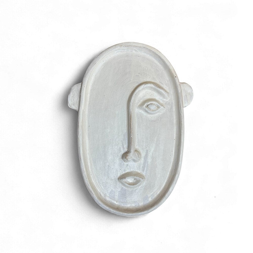 Picaso Mask White Glazed Plate