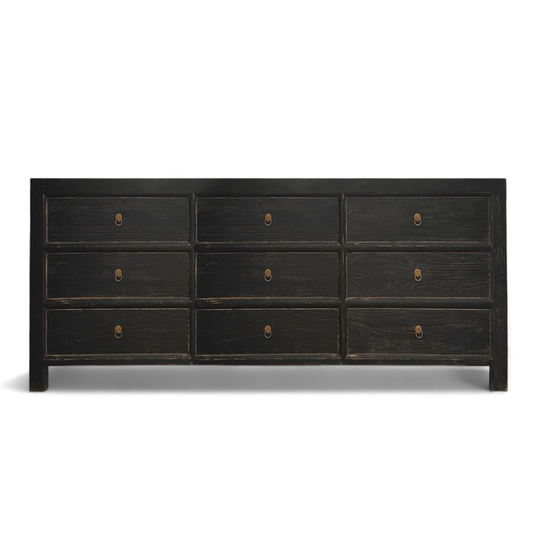 Pistoria Black Rustic Timber Chest of Drawers