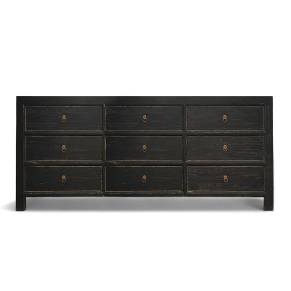 Pistoria Black Rustic Timber Chest of Drawers
