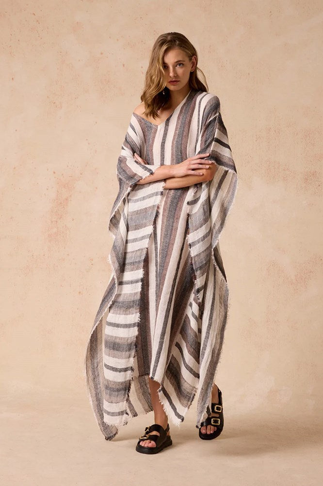 Polla Maxi Dress - Dark Chocolate Stripe