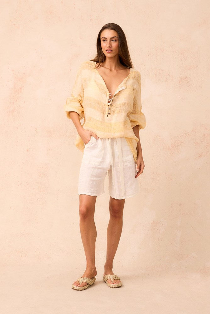 Posy Shirt - Tela Atena Yellow