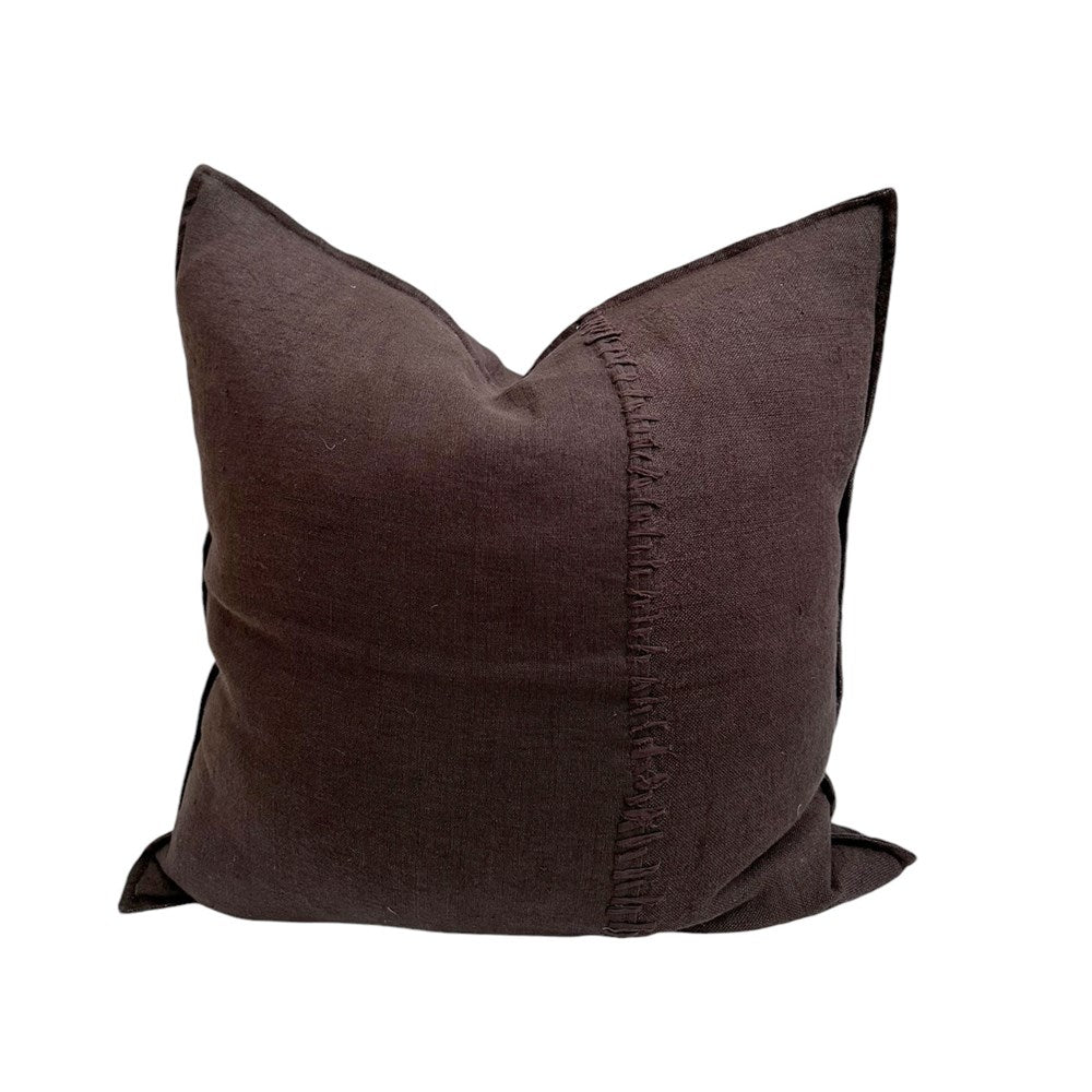 Primal Linen Cushion - Chocolate