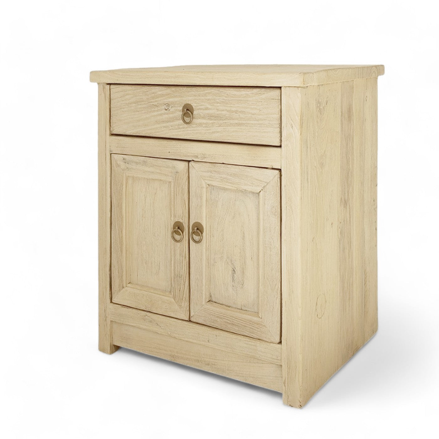 Priya Natural Elm Rustic Bedside Table with Drawer