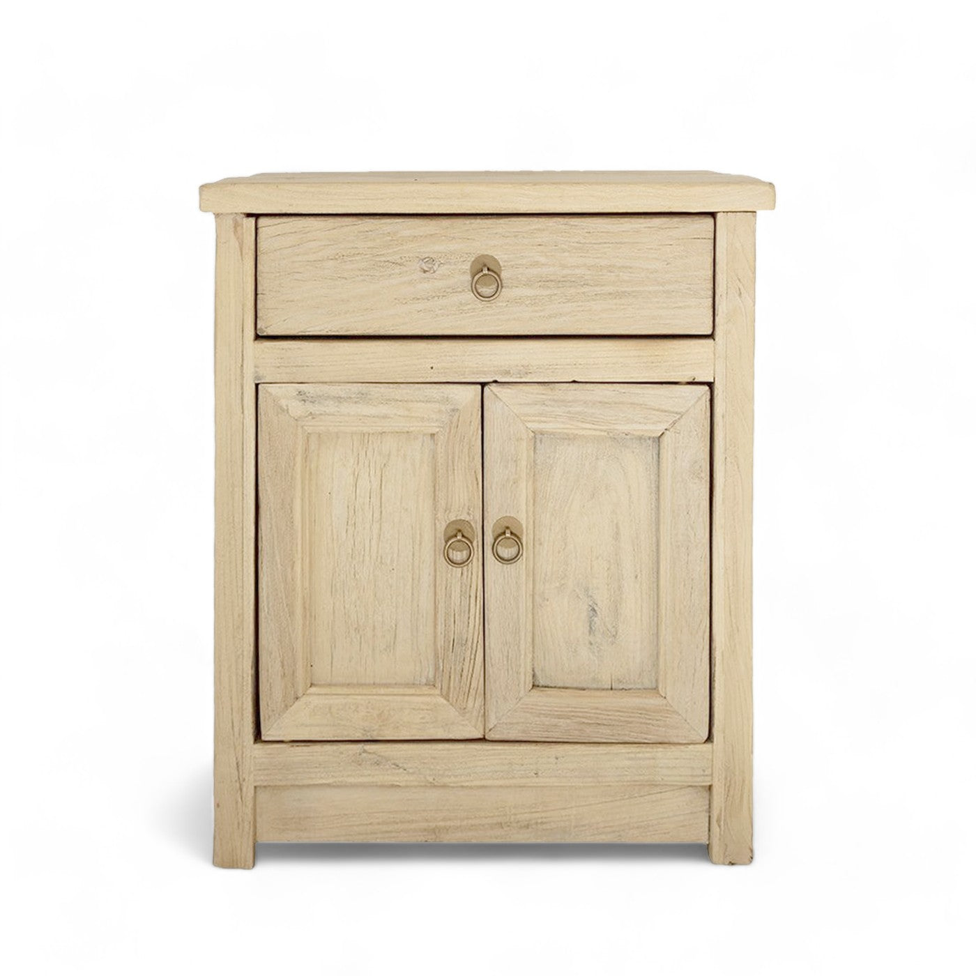 Priya Natural Elm Rustic Bedside Table with Drawer