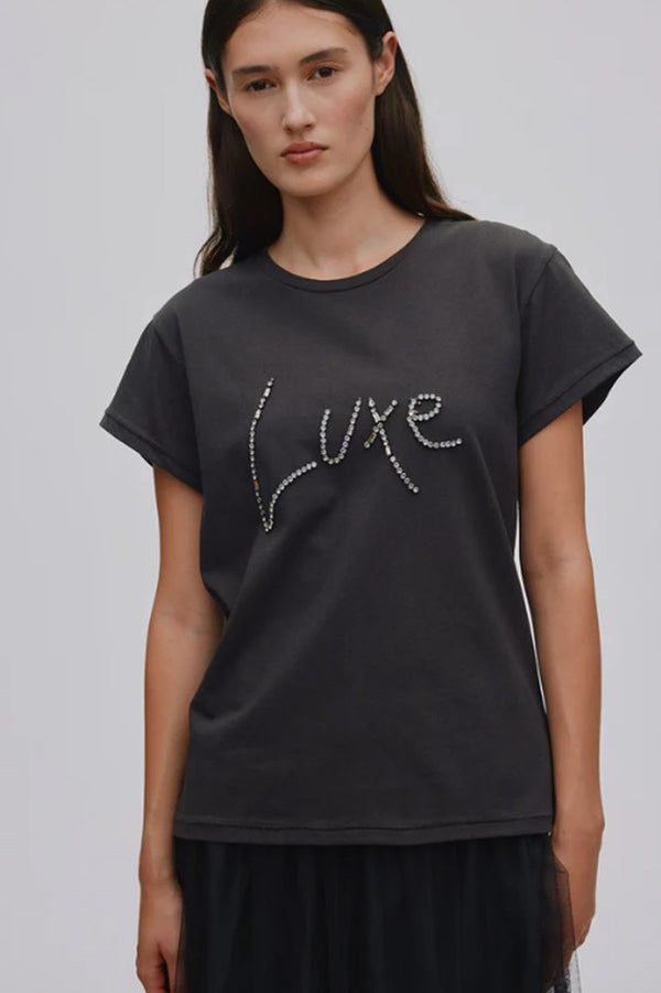 Ambla Diamante Tee - Faded Black - Rabens Saloner