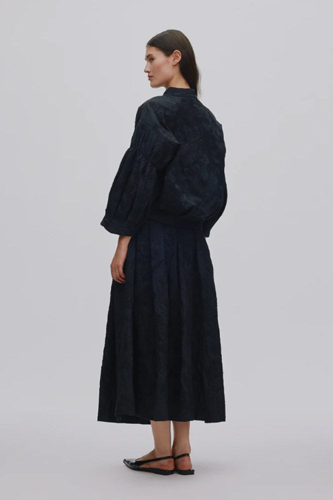 Candie Clipped Jacquard Shirt - Pirate Black - Rabens Saloner