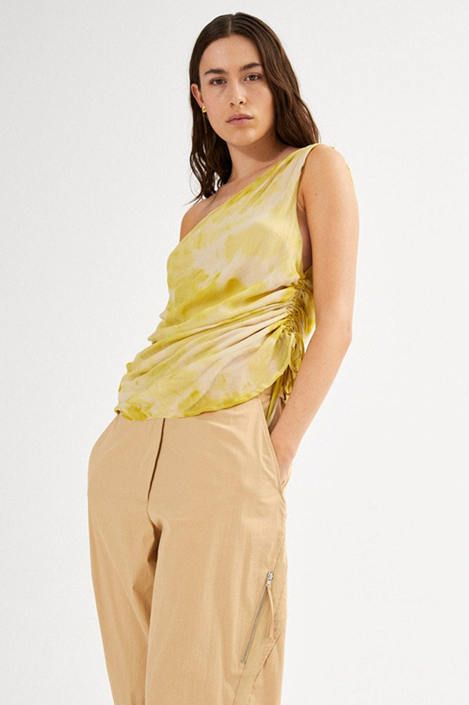 Ginna Fushion One Shoulder Top - Lemon Combo