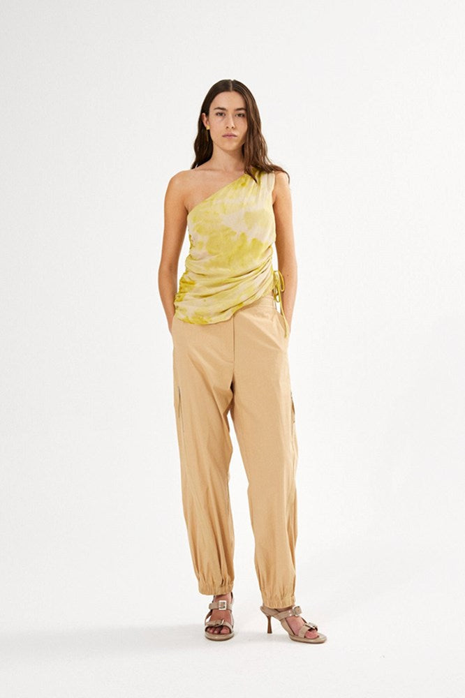 Ginna Fushion One Shoulder Top - Lemon Combo