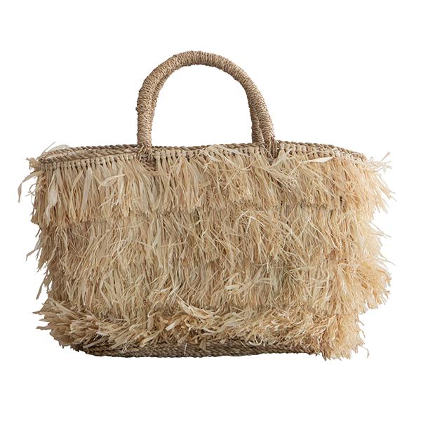 Raffia Fringe Shopping Basket