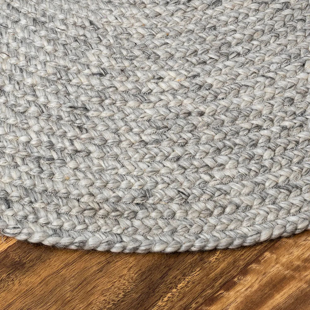 Rebecca Braided Round Rug - Fossil