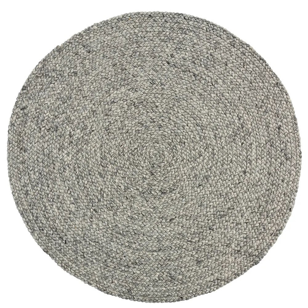 Rebecca Braided Round Rug - Fossil