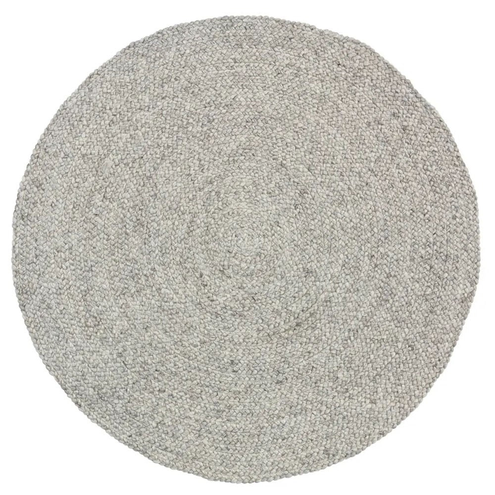 Rebecca Braided Round Rug - Silver