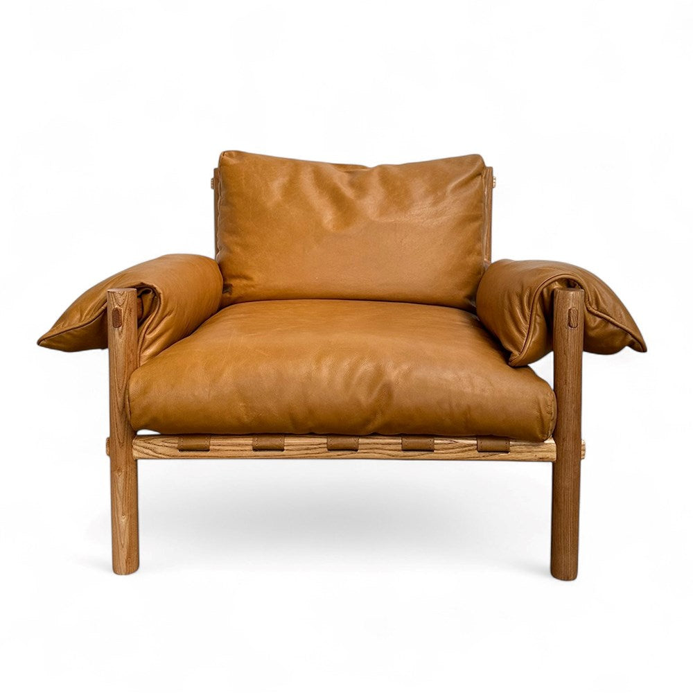 Roswell Leather Occasional Chair - Tan