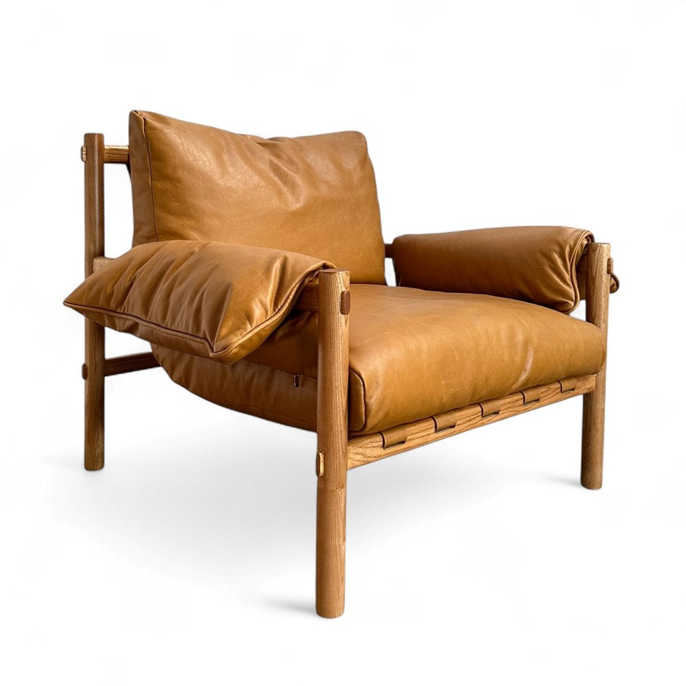 Roswell Leather Occasional Chair - Tan
