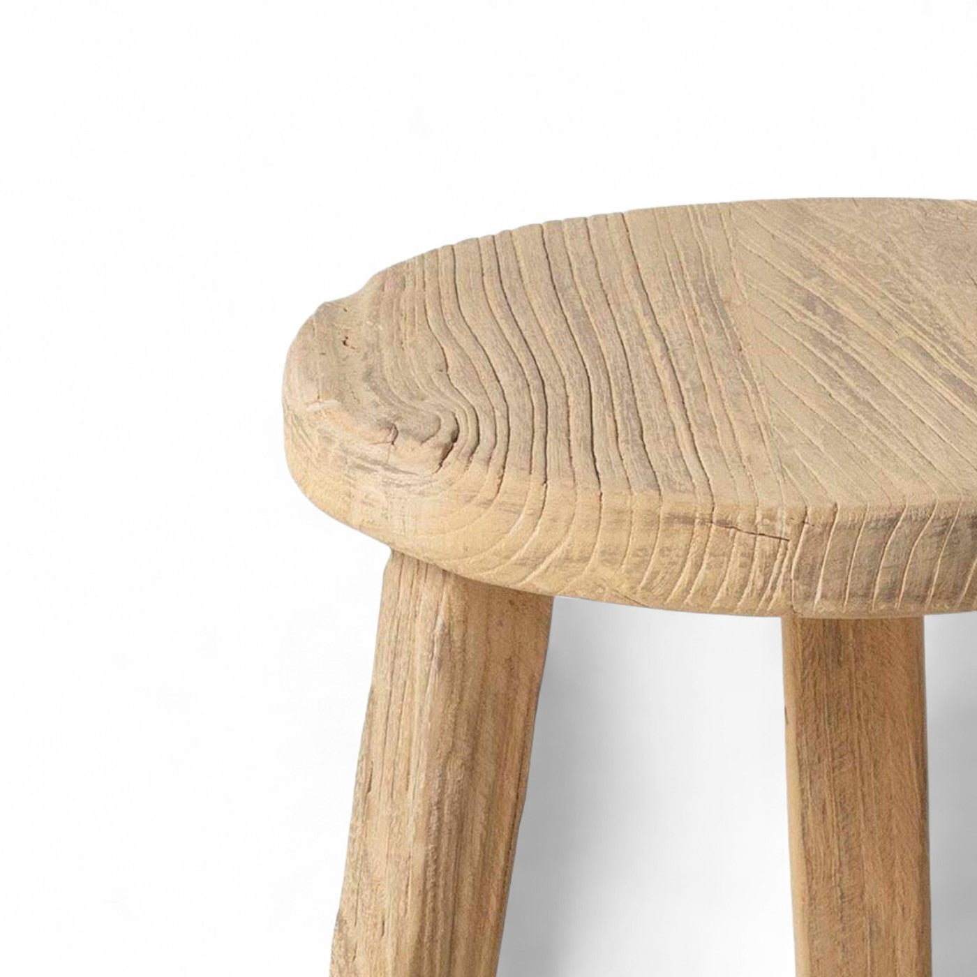 Round Elm Workers Stool