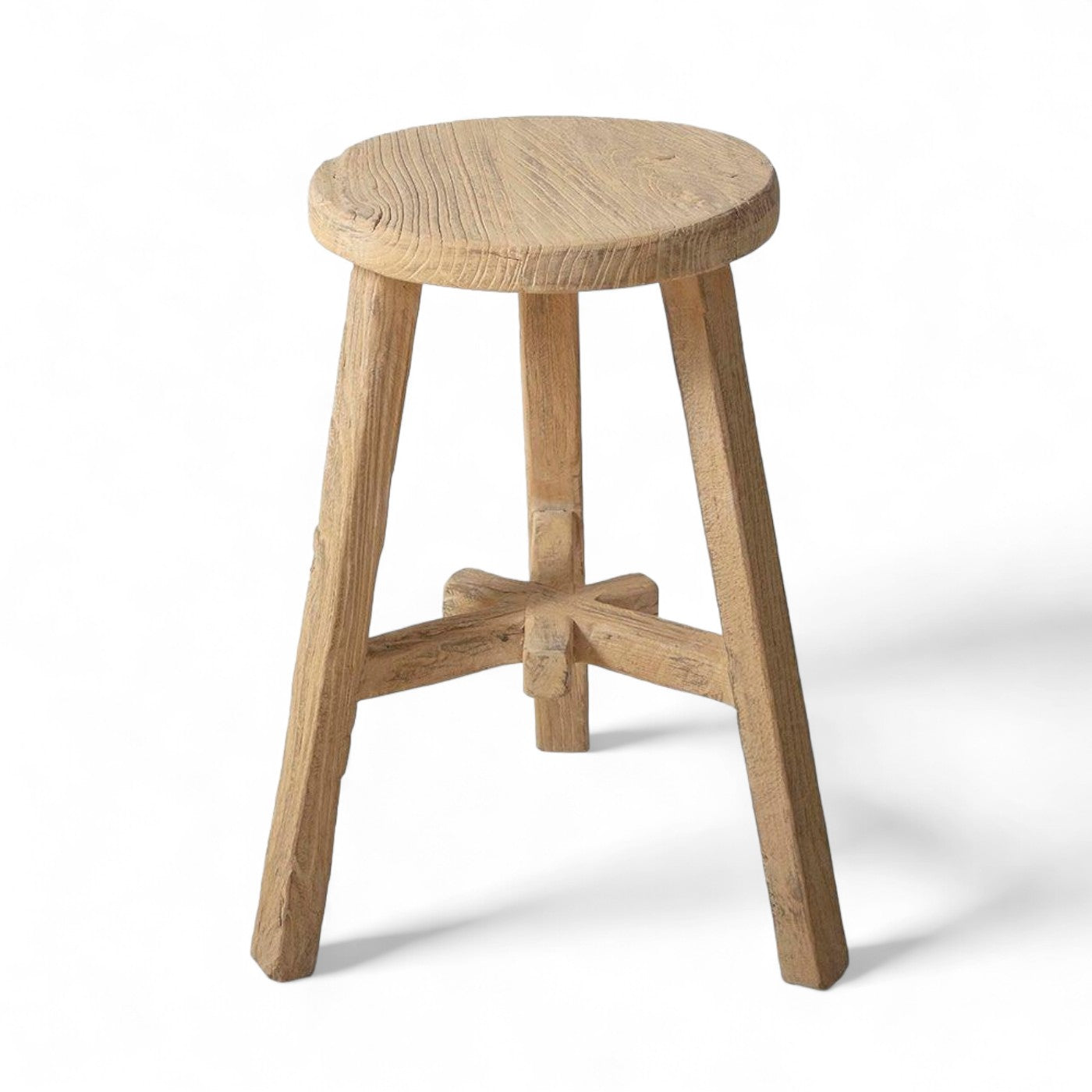 Round Elm Workers Stool