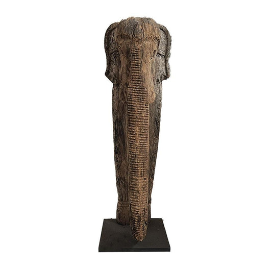 Rustic Elephant Head w Legs Statue
