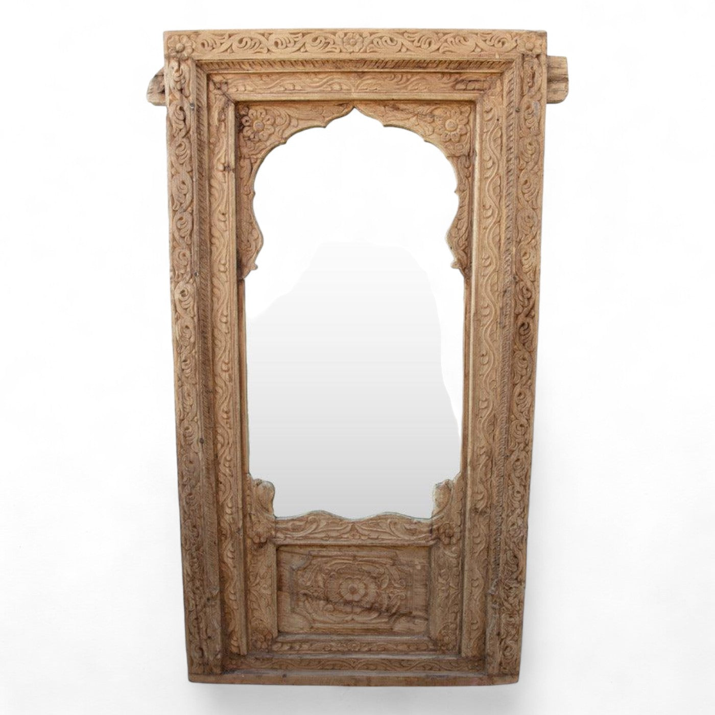 Rustic Indian Carved Arch Mirror