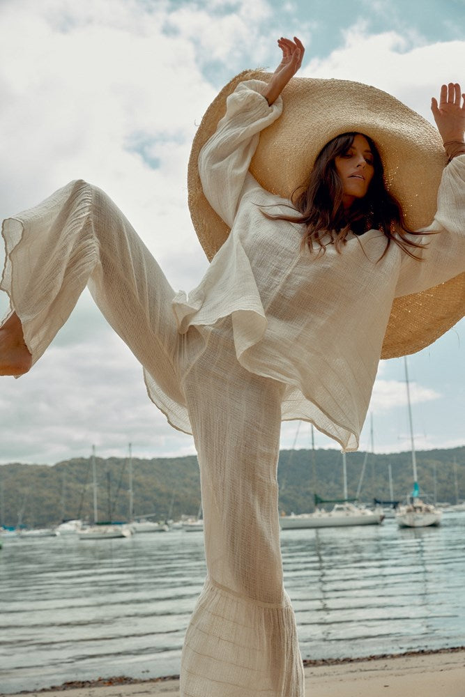 Estilo Emporio-Salucita Pant - Fiamma Panna-Pants-st-barts-brisbane-goldcoast-cabarita-southport