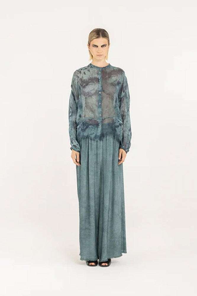 Sanctamuerte Shirt - Tiffany Marine Print