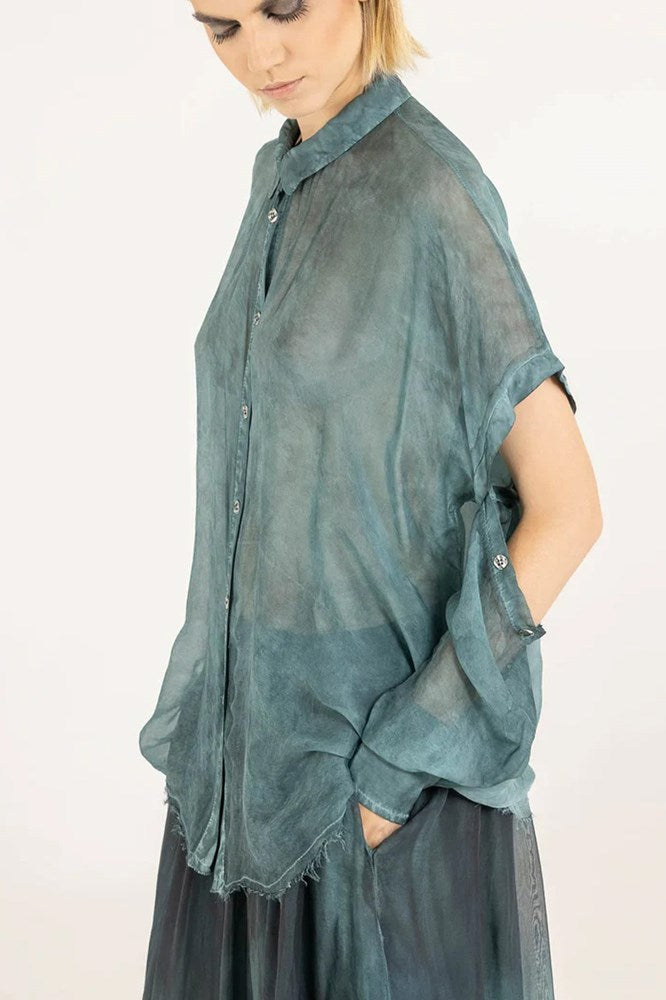 Sanctamuerte Short/Long Sleeve Shirt - Tiffany Marine