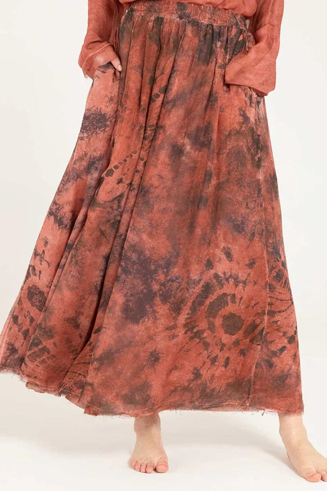 Sanctamuerte Skirt - Red Ochre Print