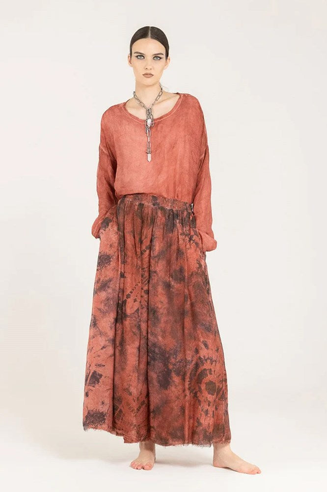Sanctamuerte Skirt - Red Ochre Print