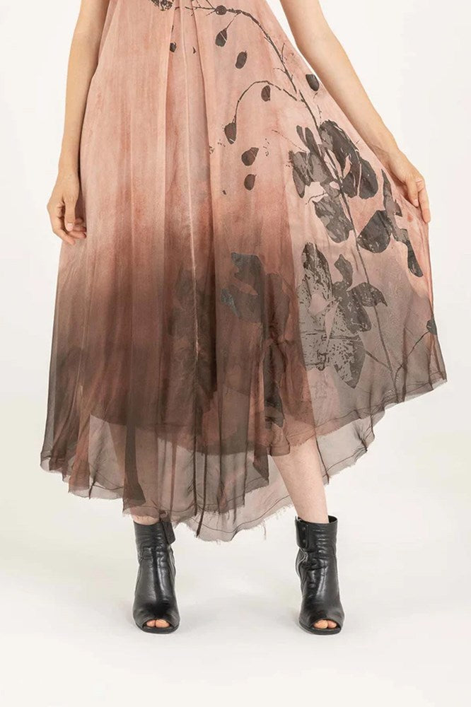 Sanctamuerte Slip Dress - Starfish Orange Print