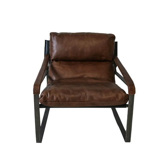 Santiago Slingback Mid Century Leather Occasional Chair