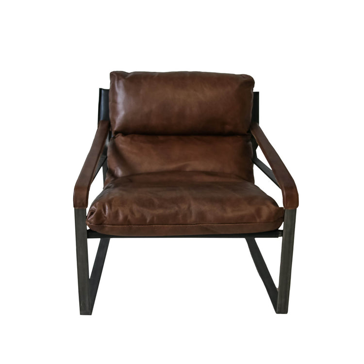 Santiago Slingback Mid Century Leather Occasional Chair