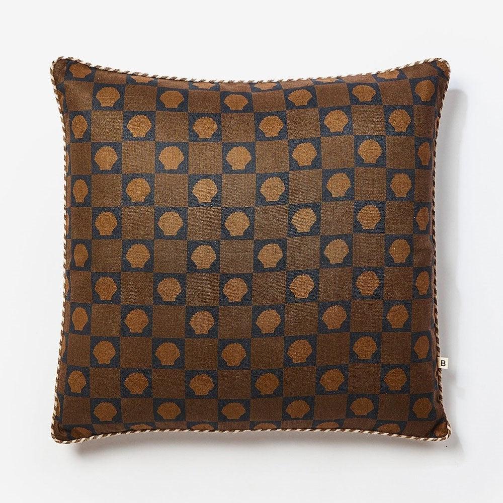 Shell Check Cushion - Cocoa