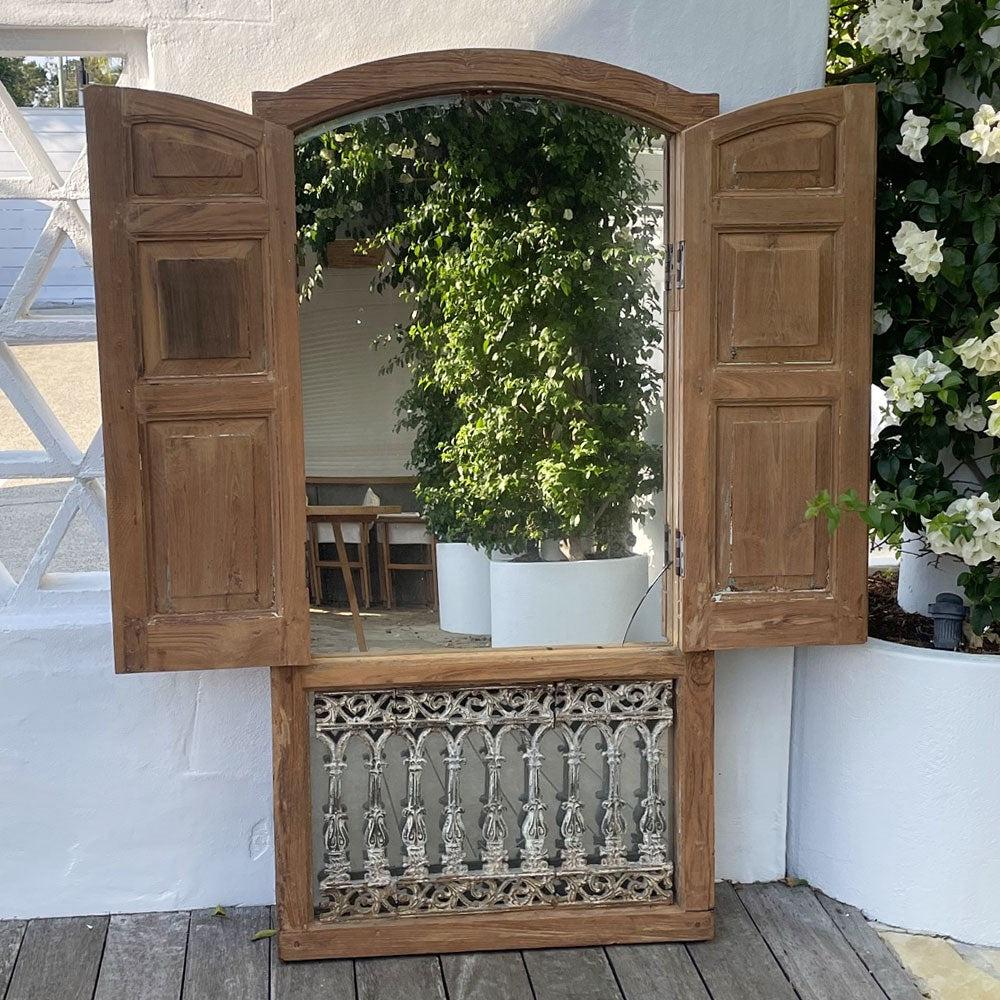 Shutter Indian Mirror - Teak