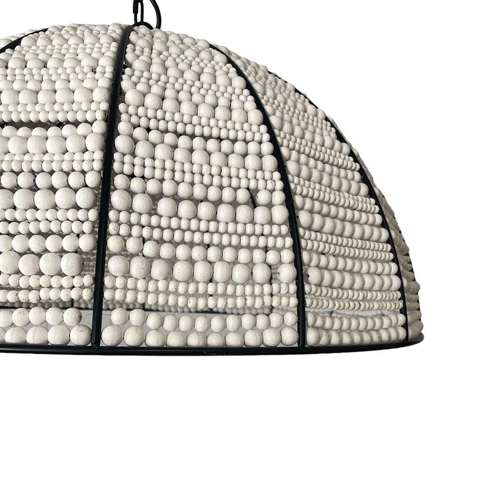 Sierra White Beaded Dome Pendant