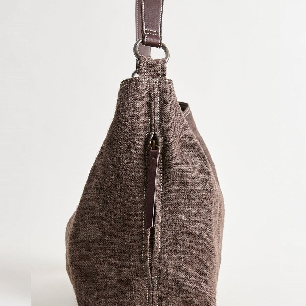 Slouchy Baby Jute Bag - Chocolate