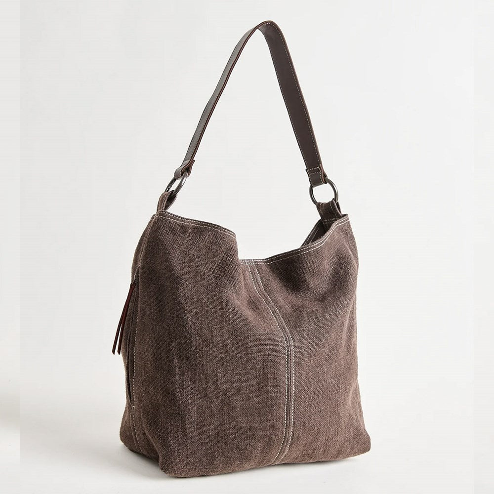 Slouchy Baby Jute Bag - Chocolate