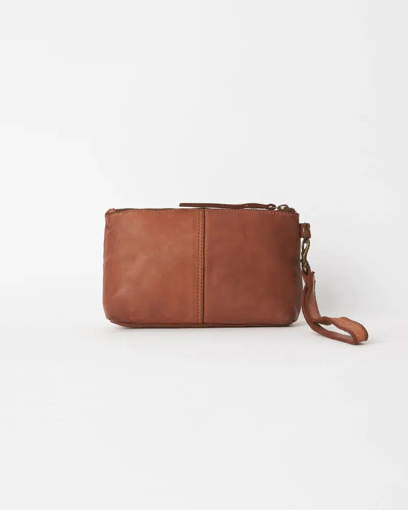 Small Essential Leather Pouch - Cognac