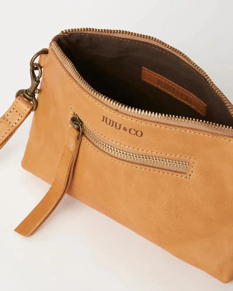 Small Essential Leather Pouch - Tan