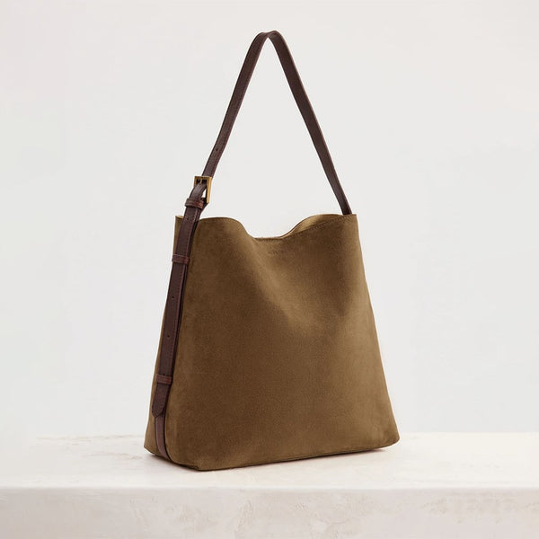 Suede Cabas - Chestnut