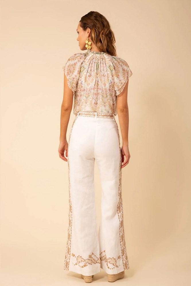 Sutton Embroided Linen Pants