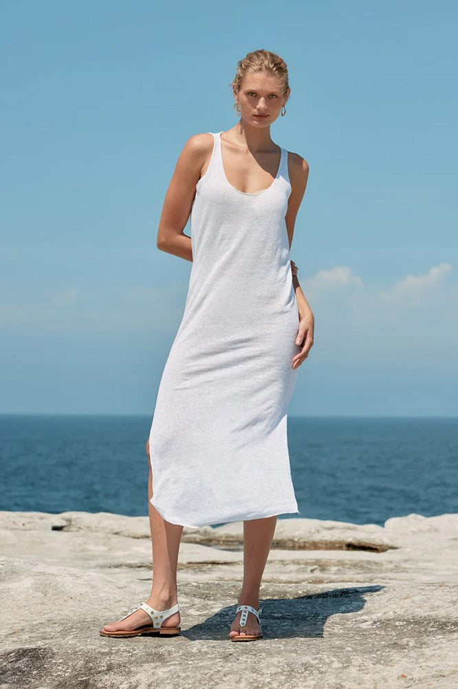 Tank Linen Dress - White